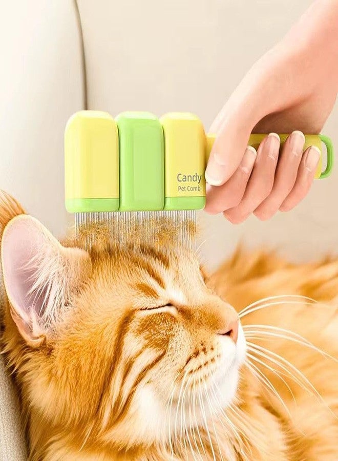 ANOXA Self-Cleaning Pet Grooming Brush with Stainless Steel Teeth - Gentle Deshedding & Flea Comb for Cats and Dogs, Efficient Hair Removal Solution for Indoor Pets (MULTICOLOR)(PACK OF 1) - Image 5